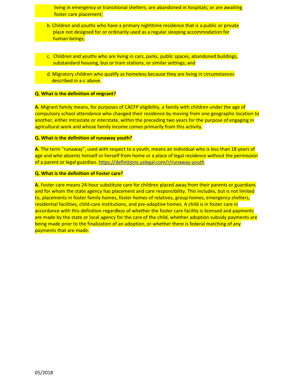 CACFP Meal Benefit Income Eligibility Statement Form - Georgia (United States), Page 8