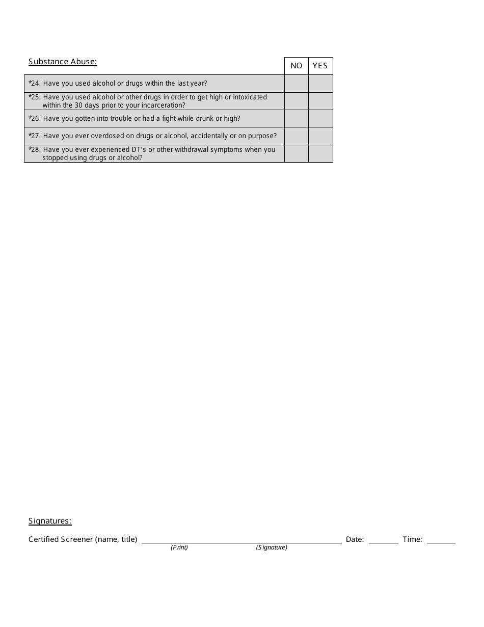 Attachment A Mental Health Screening Form - Georgia (United States), Page 3