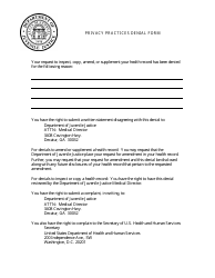 Privacy Practices Denial Form - Georgia (United States)