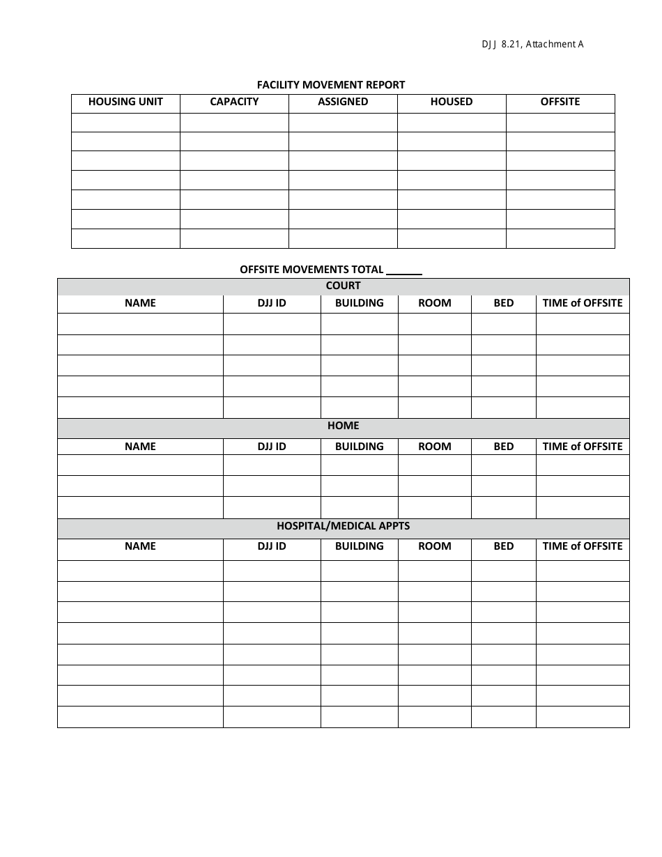 Attachment A Download Printable PDF or Fill Online Facility Movement ...