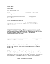 Document preview: Permission Form to Participate in Swimming Activities - Georgia (United States)