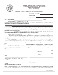 Document preview: Form DOL-13B Employee Leasing Company's Statutory Surety Bond - Georgia (United States)