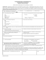 Document preview: Application for Radioactive Materials License - Georgia (United States)