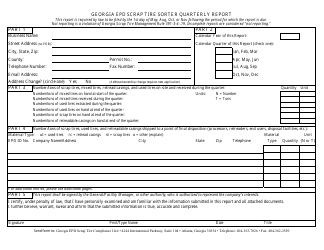 Document preview: Georgia Epd Scrap Tire Sorter Quarterly Report Form - Georgia (United States)