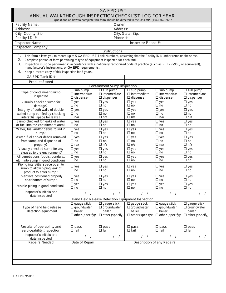 georgia-united-states-annual-walkthrough-inspection-checklist-log