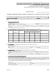 Document preview: Form GUST-29 Georgia Underground Storage Tank (Gust) Closure Activity Form - Georgia (United States)
