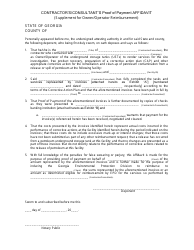 Document preview: Contractor's/Consultant's Proof of Payment Affidavit (Supplement for Owner/Operator Reimbursement) - Georgia (United States)