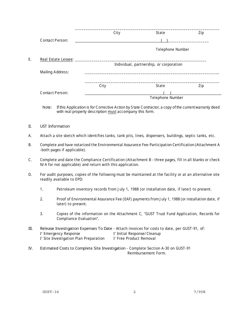 Form GUST-36 Gust Trust Fund Application - Georgia (United States), Page 2