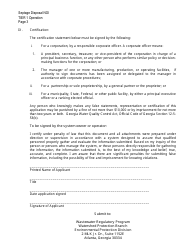 Notice of Intent (Noi) Form for Coverage Under Tier 1 Operation for Land Disposal of Domestic Septage - Georgia (United States), Page 3
