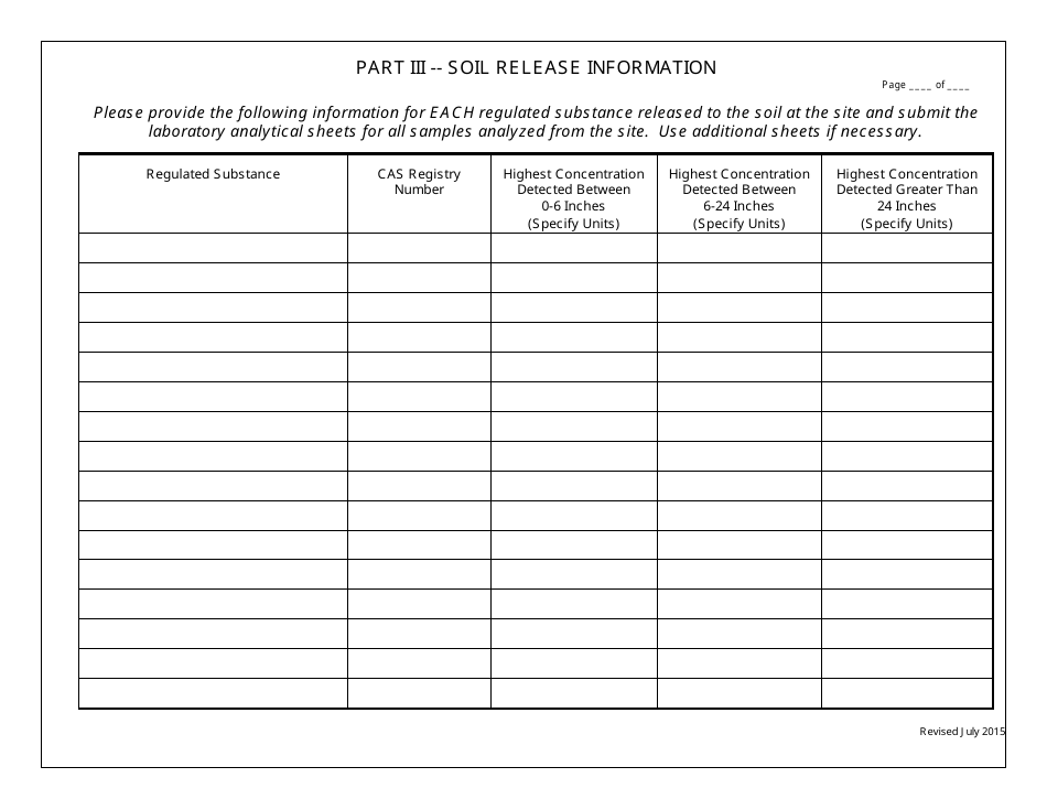 Release Notification / Reporting Form - Georgia (United States), Page 7