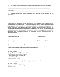 Hazardous Waste Trust Fund Application - Request for Reimbursement - Georgia (United States), Page 5