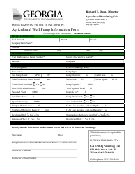Document preview: Agricultural Well Pump Information Form - Georgia (United States)