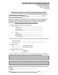 Document preview: Request for Changes to Agricultural Withdrawal Permit - Georgia (United States)
