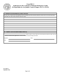 Form ERC-2 Application for Re-evaluation of Emission Reduction Credits - Georgia (United States), Page 2