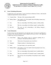 Instructions for Form ERC-2 Application for Re-evaluation of Emission Reduction Credits - Georgia (United States), Page 2