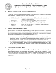 Instructions for Form ERC-2 Application for Re-evaluation of Emission Reduction Credits - Georgia (United States), Page 3