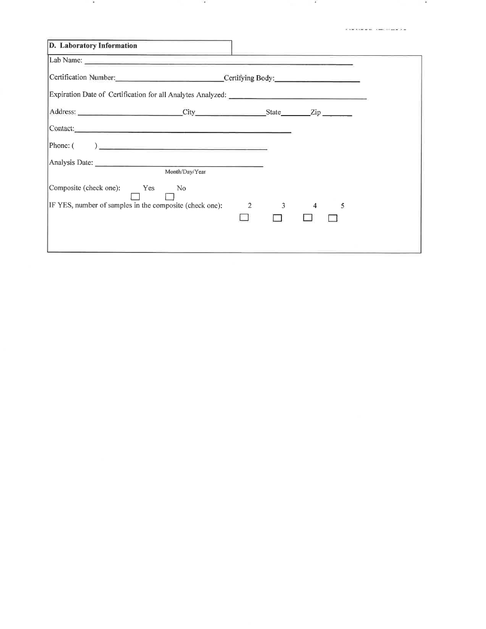 Chemical Monitoring Laboratory Report Form - Georgia (United States), Page 2