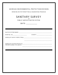 Sanitary Survey for Public Water System - Georgia (United States)