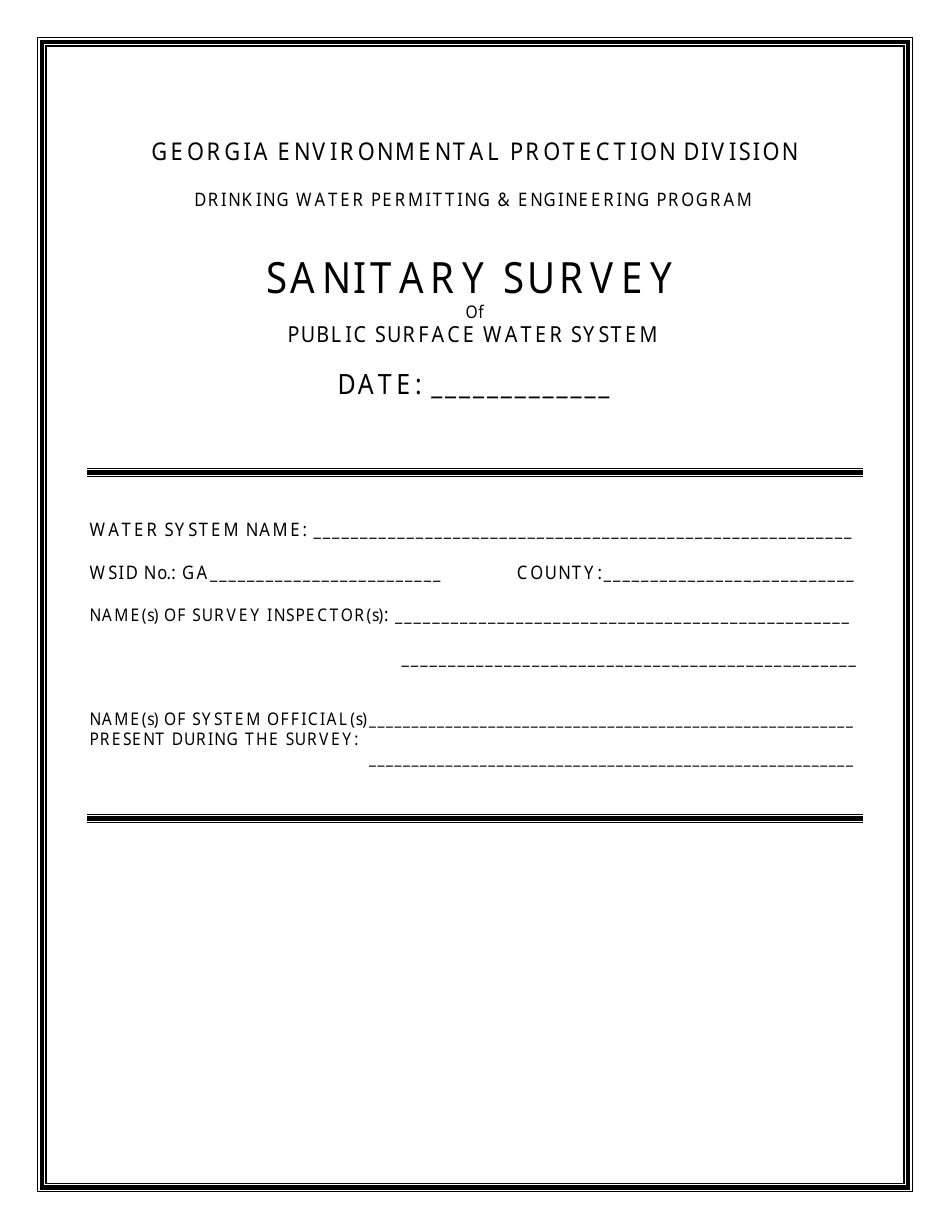 Sanitary Survey for Public Water System - Georgia (United States), Page 1