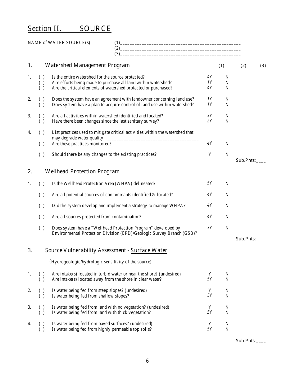 Sanitary Survey for Public Water System - Georgia (United States), Page 6