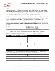 Form 3917 &quot;Divorce Verification Request&quot; - Georgia (United States)