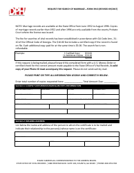 Form 3913 &quot;Request for Search of Marriage&quot; - Georgia (United States)