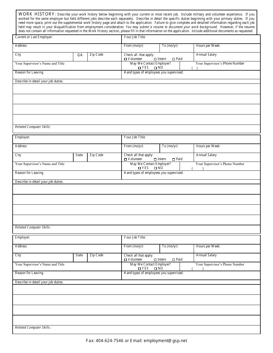 Georgia (united States) Georgia Application For Employment - Fill Out 