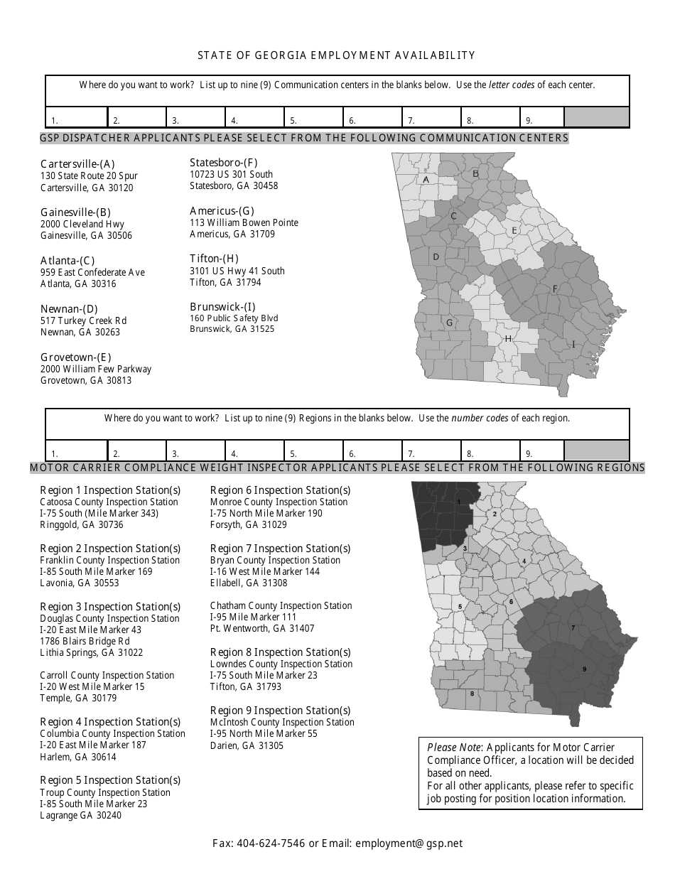 Georgia (United States) Georgia Application for Employment - Fill Out ...