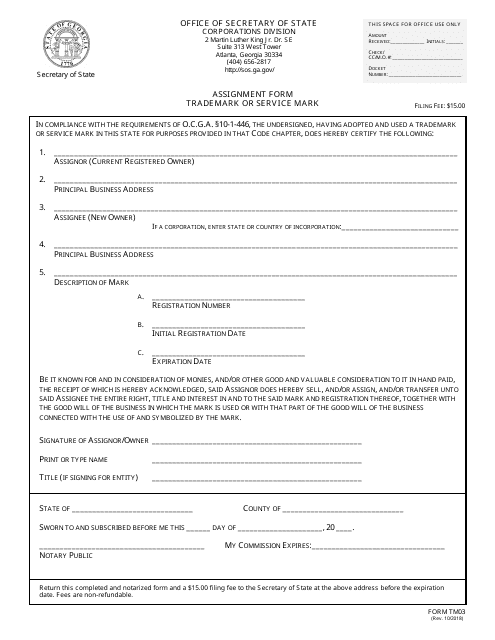 Form TM03  Printable Pdf