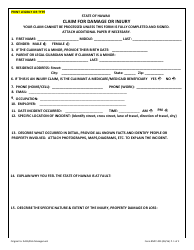 Form RMTC-001 Claim for Damage or Injury - Hawaii