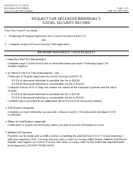 Document preview: Form SSA-711 Request for Deceased Individual's Social Security Record