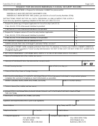 Form SSA-711 Request for Deceased Individual&#039;s Social Security Record, Page 2