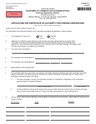 Form FC-1 Application for Certificate of Authority for Foreign Corporation - Hawaii