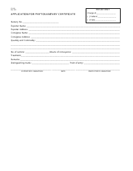 Form PQ-47A &quot;Application for Phytosanitary Certificate&quot; - Hawaii