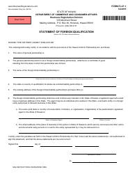 Form FLLP-1 &quot;Statement of Foreign Qualification&quot; - Hawaii