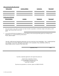 Form CL DIR Application for Licensure as Clinical Laboratory Director - Hawaii, Page 2