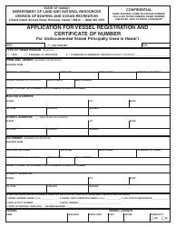 Application for Vessel Registration and Certificate of Number for Undocumented Vessel Principally Used in Hawai&#039;i - Hawaii