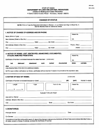 Form LNR3-023 &quot;Change of Status&quot; - Hawaii