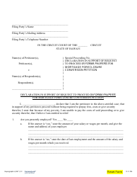 Form 1C-P-795 Declaration in Support of Request to Proceed in Forma Pauperis for Mortgage Foreclosure Conversion Petition - Hawaii