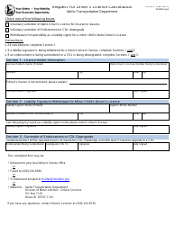 Document preview: Form ITD0015 Request for Driver's License Cancellation - Idaho