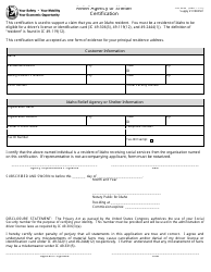 Document preview: Form ITD3530 Relief Agency or Shelter Certification - Idaho