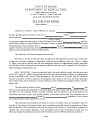 Seed Buyer Bond Form - Idaho