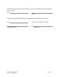 Form CAO Cv1-8X Order for Service - Idaho, Page 2