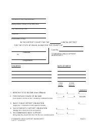 Form CAO FL1-13 Standard Child Support Worksheet - Idaho