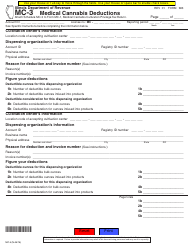 Document preview: Form 963 Schedule MC-3 Medical Cannabis Deductions - Illinois
