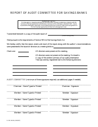 Form IL581-0033A &quot;Report of Audit Committee for Savings Banks&quot; - Illinois