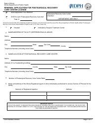 Document preview: Form XXXXX Renewal Application for Postsurgical Recovery Care Center License - Illinois
