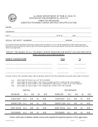 Document preview: Form IL482-1031 Asbestos Training Course Instructor Application - Illinois