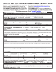 Document preview: Form IL532-1296 State of Illinois Demolition/Renovation/Asbestos Project Notification Form - Illinois