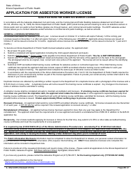 Form IL482-0498 Application for Asbestos Worker License - Illinois